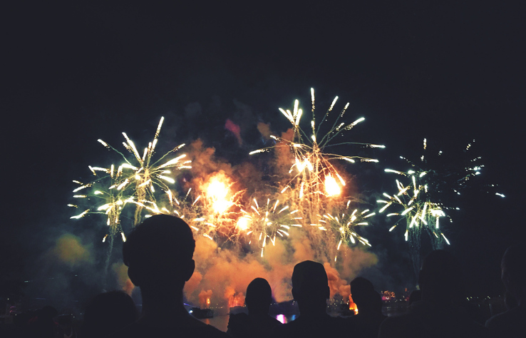 A view of fireworks on the Delaware coast