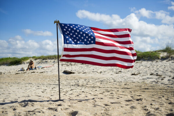 flag on the beach