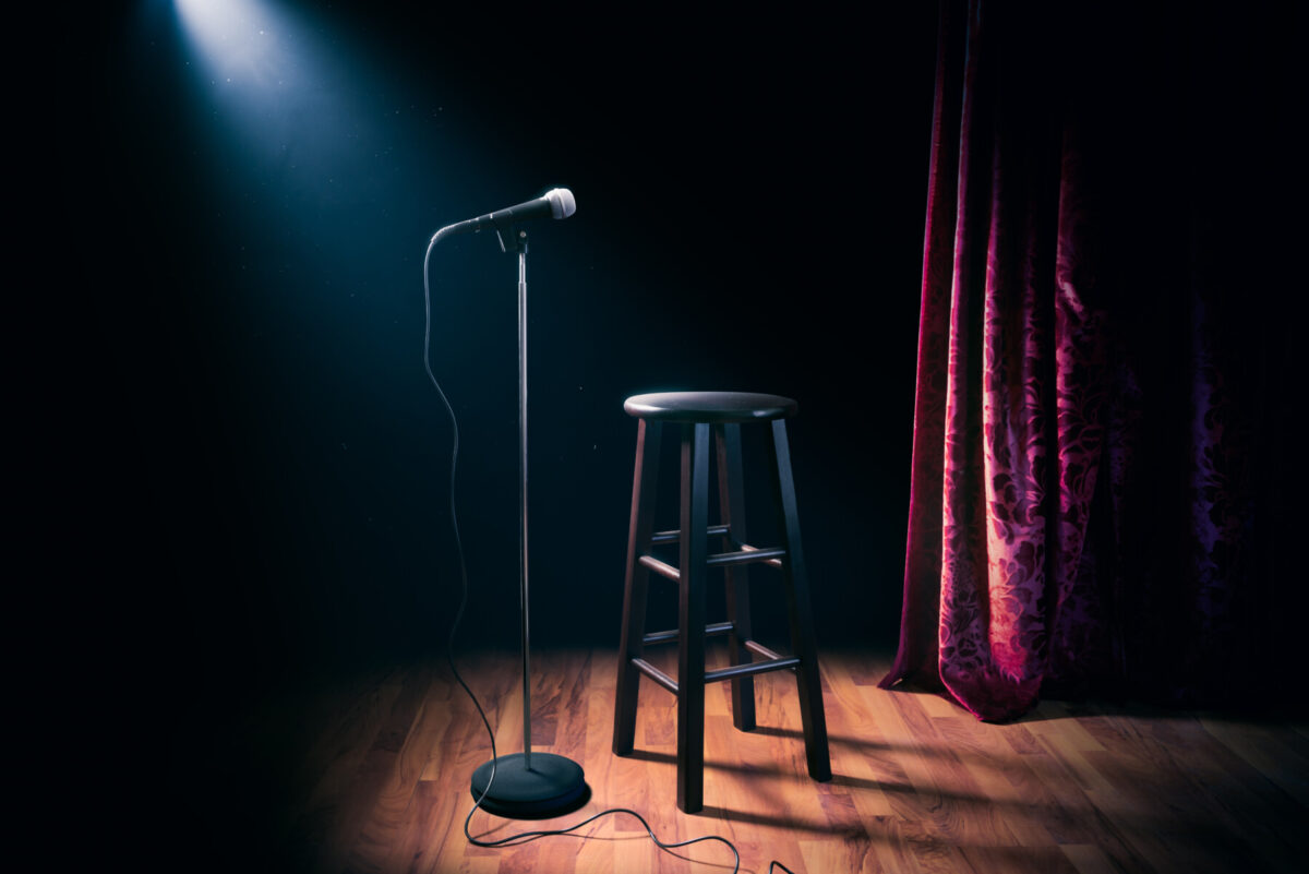 microphone and barstool