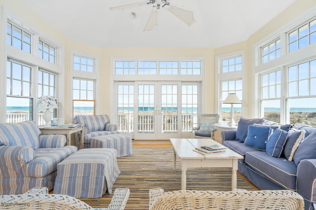 living room with beach view at 157 67th street in avalon new jersey