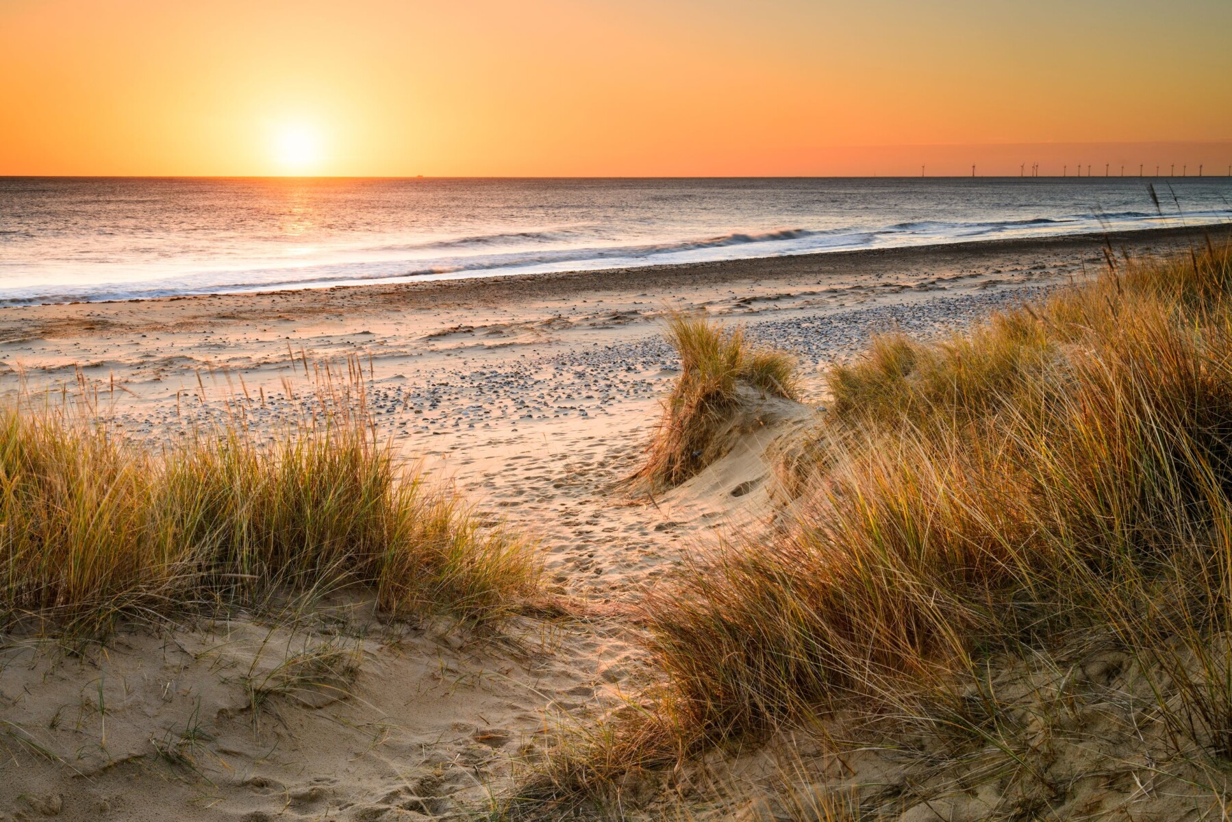 view of ocean at sunset